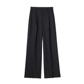 Calça de Alfaiataria Listrada – Cintura Alta e Silhueta Wide Leg Elegante