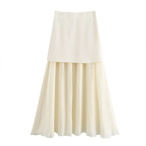 Conjunto Saia Midi Plissada e Colete Regata - Estilo Vintage