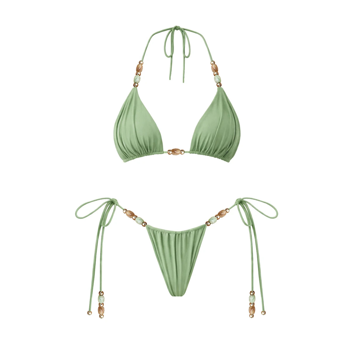 Conjunto de Biquíni com Aplicação de Pedrarias e Saia