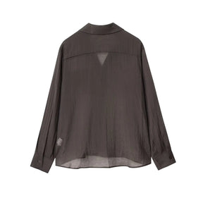 Camisa Elegante de Manga Longa – Modelagem Solta e Minimalista