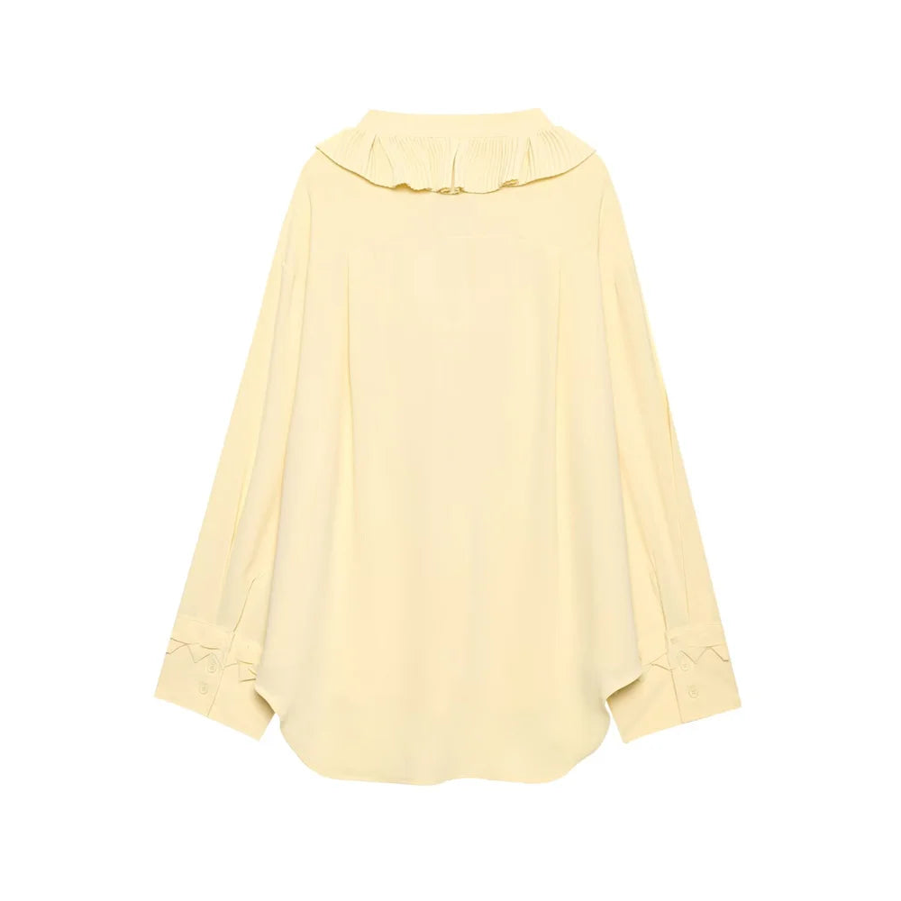 Conjunto Camisa com Babados & Saia Midi Casual Primavera/Verão