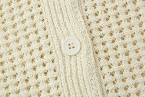 Conjunto em Tricô Vazado – Saia Mini + Camisa