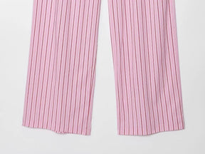 Conjunto Listrado com Top Laço e Calça de Alfaiataria – Elegância Leve para o Verão