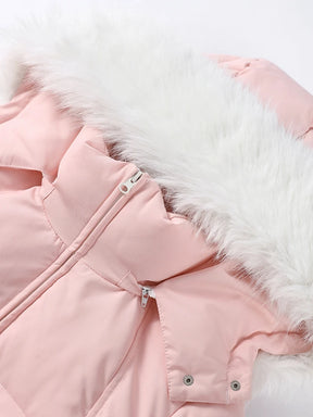 Macacão Feminino Elegante – Rosa -  Proteção Impermeável e Design de Inverno