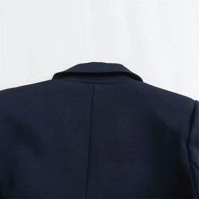 Conjunto Elegante – Blazer Curto com Botões Decorativos e Calça Pantalona