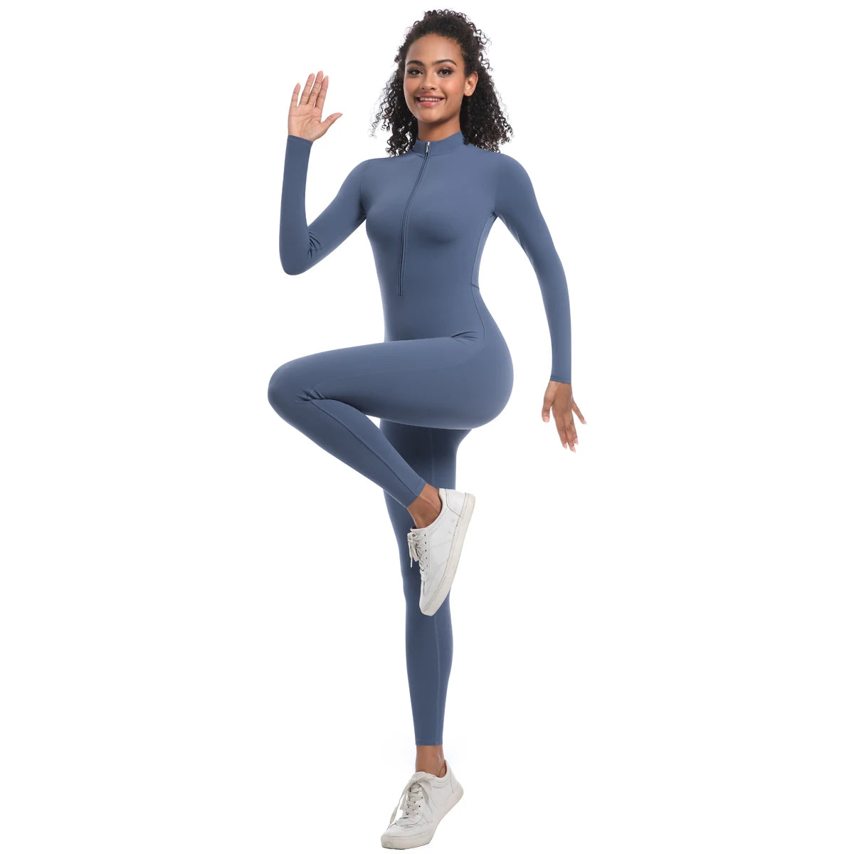 Macacão Fitness Feminino com Zíper Frontal – Modelagem Anatômica e Performance Elegante