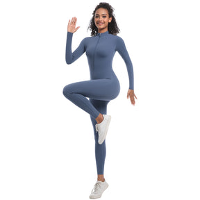 Macacão Fitness Feminino com Zíper Frontal – Modelagem Anatômica e Performance Elegante