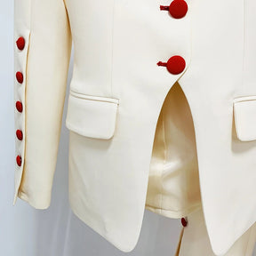 Conjunto Alfaiataria com detalhe botões elegante