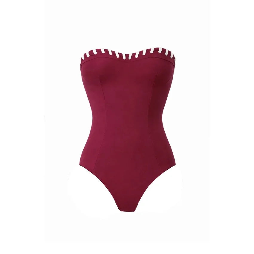 Conjunto de Biquíni Bandeau Tomara que Caia com Saia