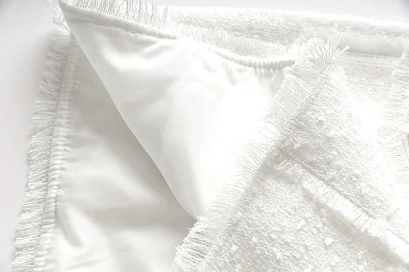 Vestido tweed tecido de luxo qualidade