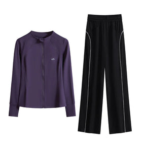 Conjunto Esportivo 2 Peças – Jaqueta de Manga Longa e Calça Pantalona Conforto Total