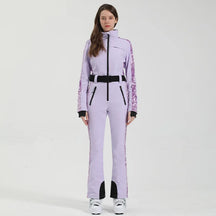 Macacão de Esqui Feminino GSOU SNOW – Peça Única, Acolchoado, Impermeável, Respirável e à Prova de Vento
