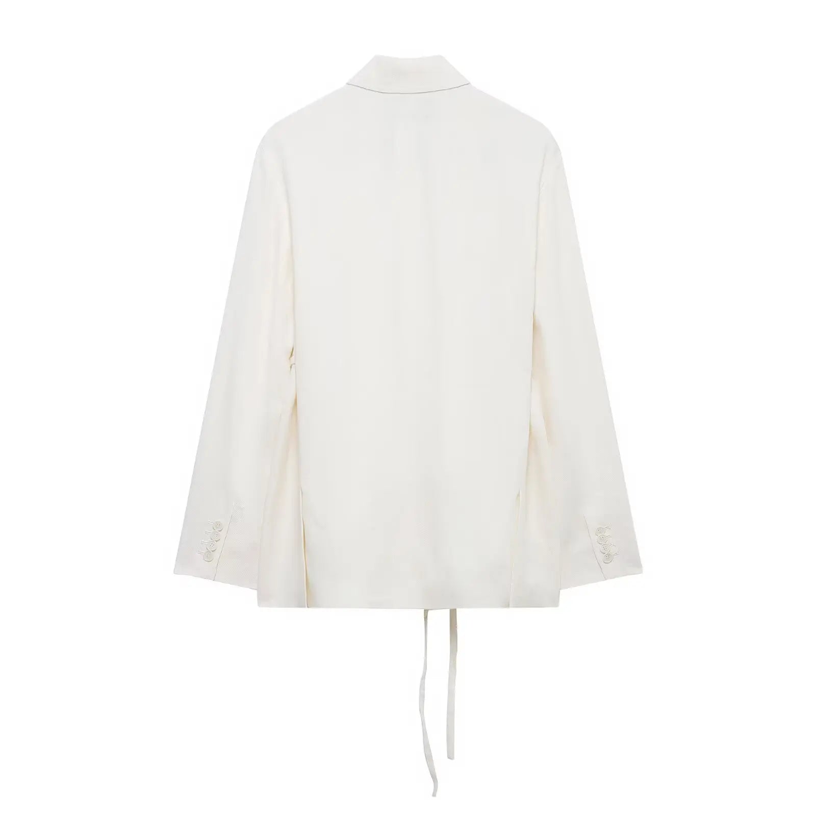 Conjunto de Blazer com Laço e Calça Cintura Alta – Elegância Sofisticada para a Meia-Estação