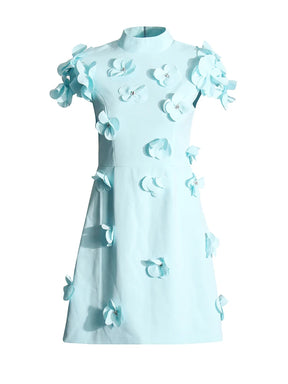 Vestido Bordado Aplicação Flores Alfaiataria
