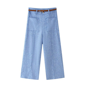 Conjunto – Colete Sem Mangas com Botões + Calça Reta com Cinto, Look Casual Chic 2 Peças