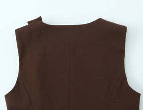 Conjunto de Alta Sastria com Colete Alongado, Faixa Regulável e Calça Fluida