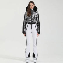 Macacão de Esqui Feminino GSOU SNOW – Peça Única, Acolchoado, Impermeável, Respirável e à Prova de Vento