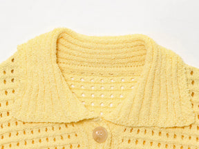 Conjunto em Tricô Vazado – Saia Mini + Camisa