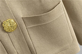 Conjunto Feminino Elegante em Tricô – Cardigan de Botões e Calça de Cintura Alta com Perna Larga