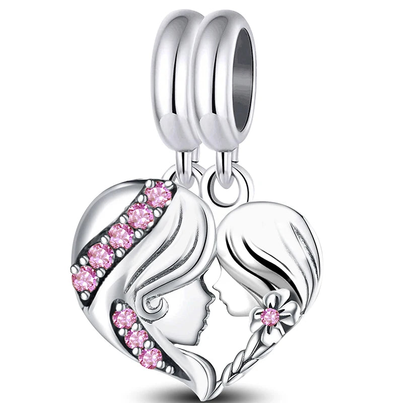 Berloque de Prata 925 – Coração, Flor, Trevo e Tartaruga