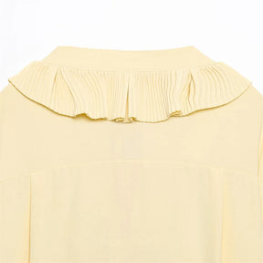 Conjunto Camisa com Babados & Saia Midi Casual Primavera/Verão