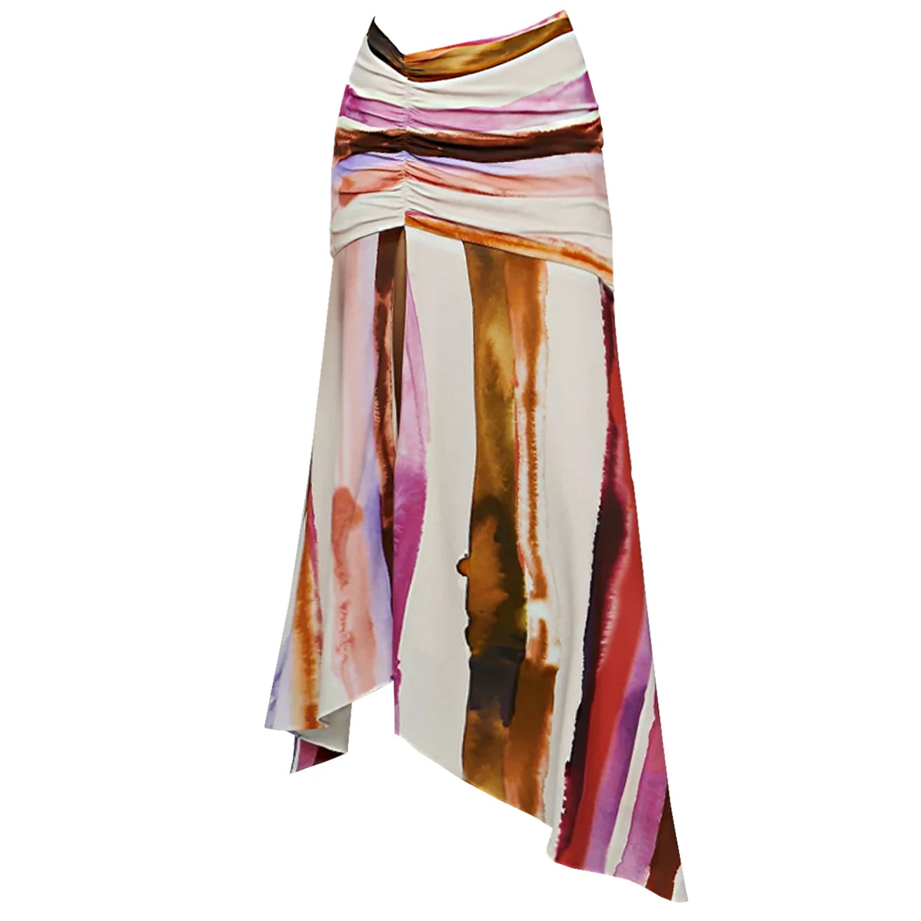 Conjunto Biquíni com Saia Longa Listrada