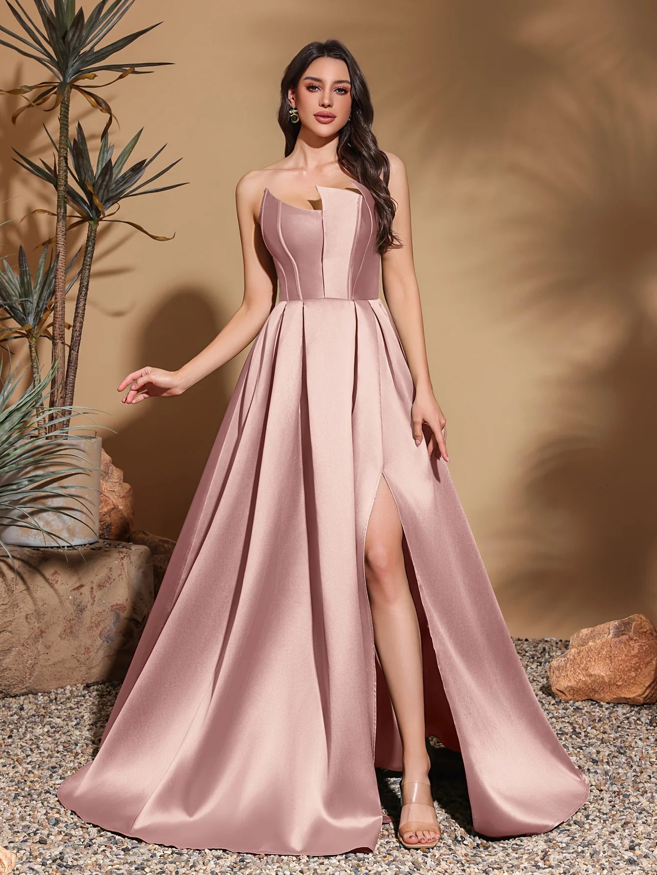 Vestido Elegante com Decote Assimétrico - Elegância e Sofisticação