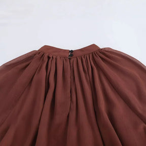 Vestido Elegante com Babados – Manga Longa, Alças Ajustáveis e Bainha Irregular