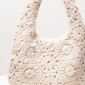 Bolsa de Ombro Trançada Vazado Artesanal – Estilo Premium para Praia e Viagens