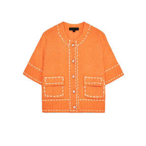 Camisa Feminina Tricotada com Recortes em Cores – Modelo Criativo de Verão