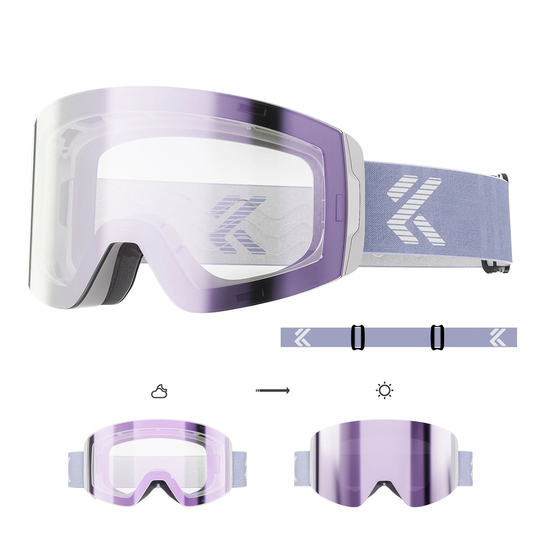 Óculos de Ski com Lente Fotocromática – Sistema Magnético, Proteção UV400 e Tecnologia Antiembaçante