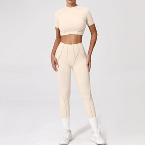 Conjunto Fitness Feminino – Legging + Blusa Manga curta | Conforto, Elasticidade e Performance