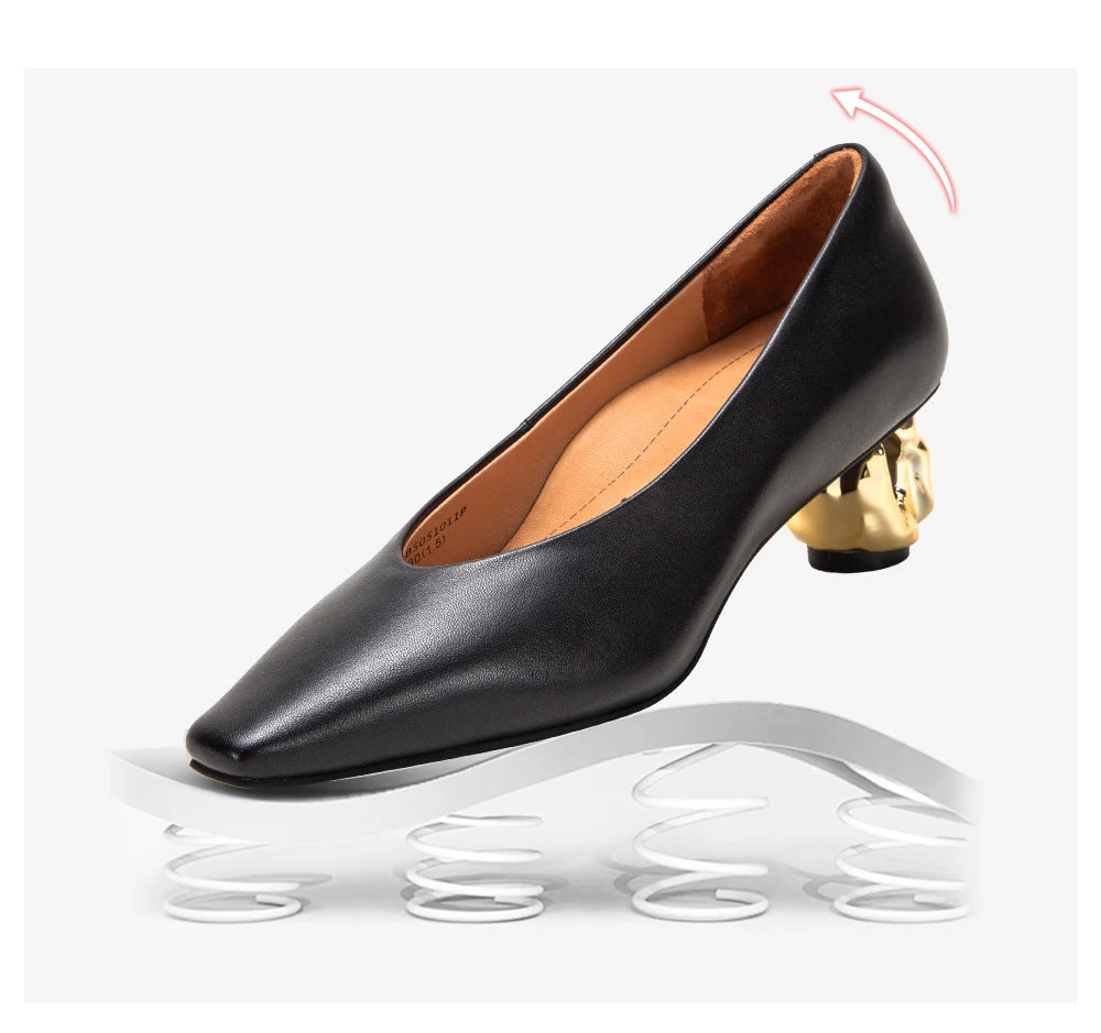 Sapato CHCH – Clássico, Confortável, Couro Macio e Salto Baixo para o Dia a Dia
