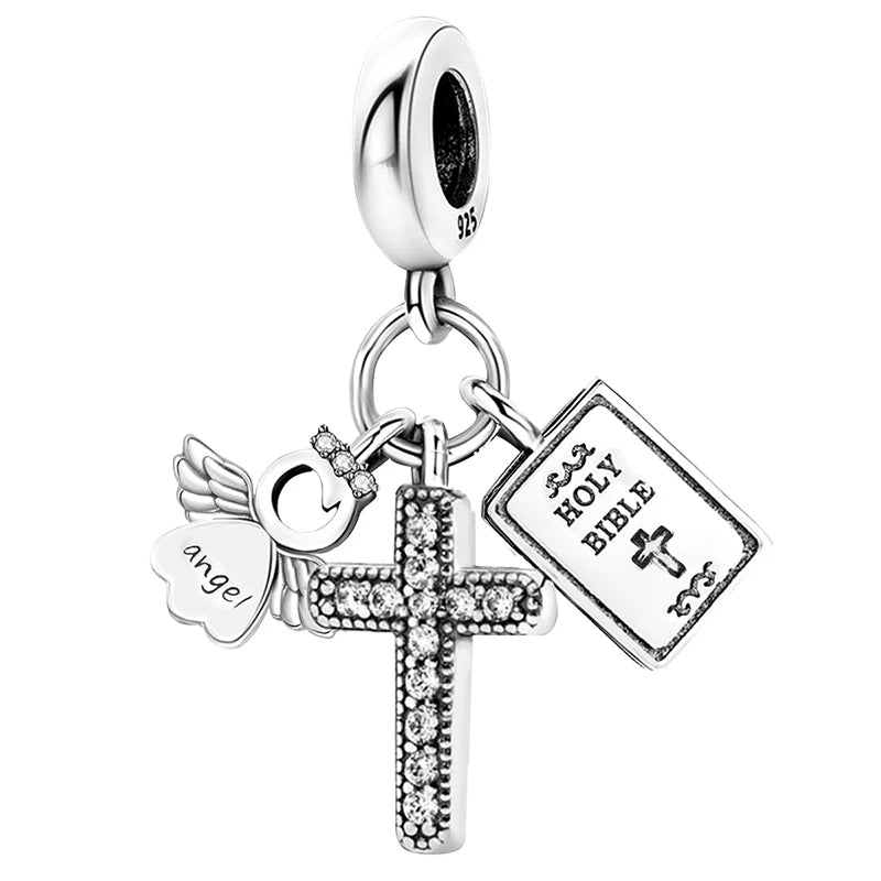 Berloque de Prata 925 – Coração, Flor, Trevo e Tartaruga