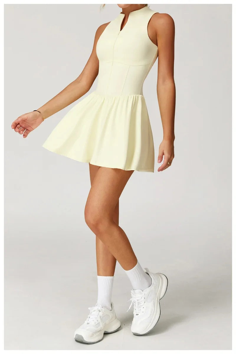 Vestido Esportivo com Saia Integrada – Conforto, Antiamassado e Secagem Rápida