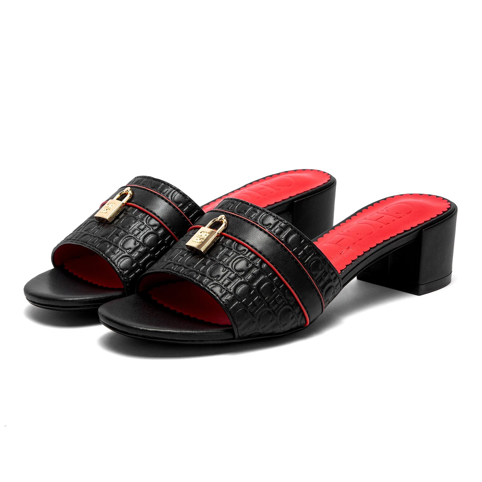 Sandálias CHCH – Salto Baixo 5cm, Bloco Grosso, Confortáveis, Slip-On, Casual e Elegantes