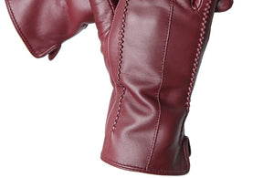 Luvas Femininas em Couro de Ovelha com Forro Aveludado e Toque para Tela – Elegância de Inverno