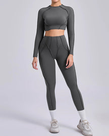 Conjunto Fitness Feminino  – Legging + Blusa Manga Longa | Conforto, Elasticidade e Performance