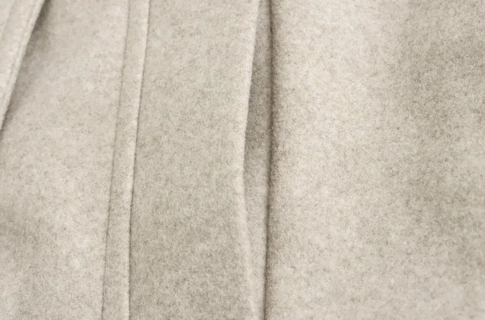 Sobretudo Lã Batida - Elegante com bolsos