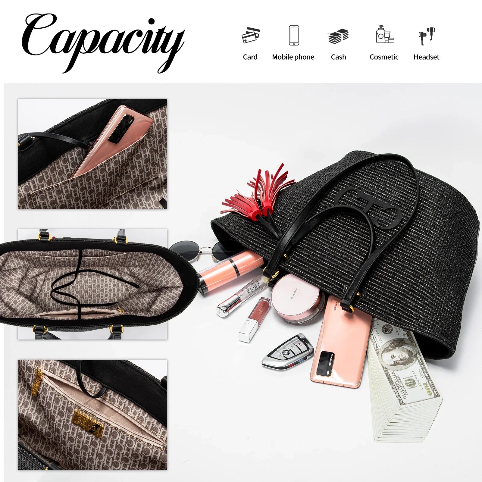 Bolsa Feminina CHCH – para Praia, Compras e Viagens