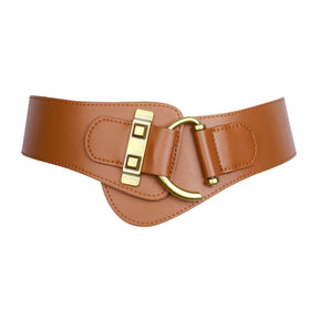 Cinto Feminino de Couro com Fivela Dourada – Estilo e Sofisticação