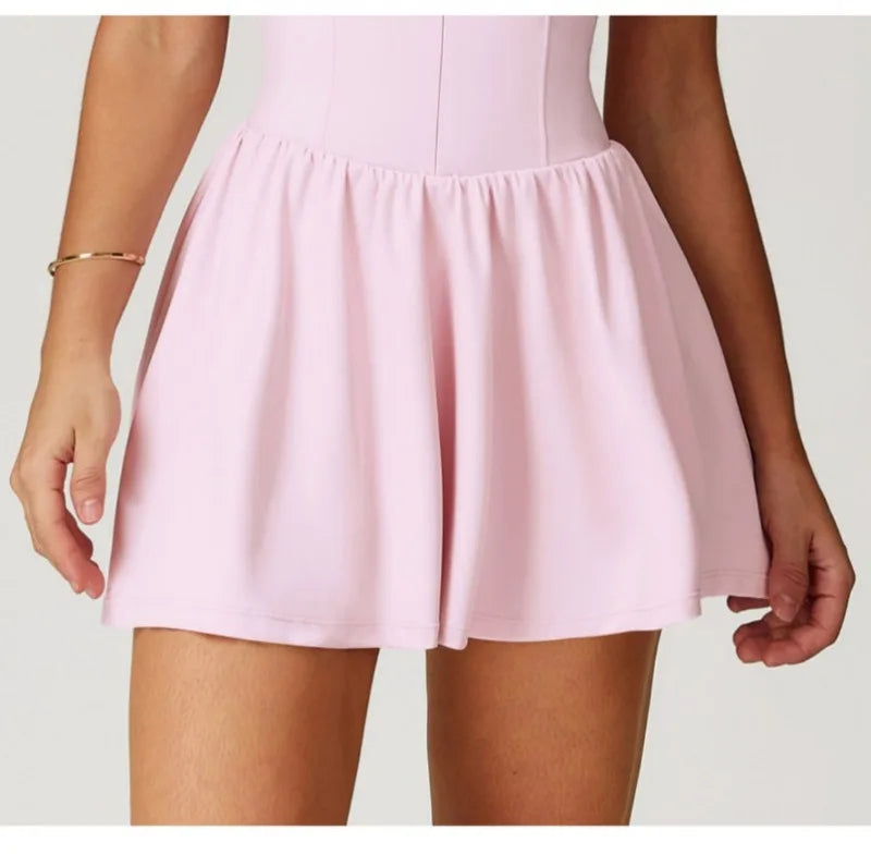 Vestido Esportivo com Saia Integrada – Conforto, Antiamassado e Secagem Rápida