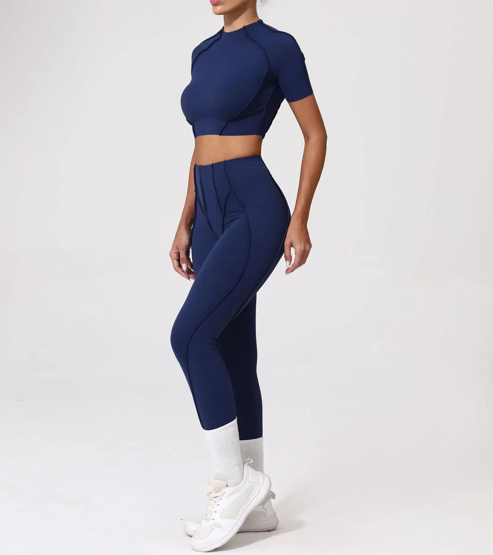 Conjunto Fitness Feminino – Legging + Blusa Manga curta | Conforto, Elasticidade e Performance