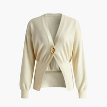 Cardigan Feminino em Tricô com Decote V – Elegância e Conforto