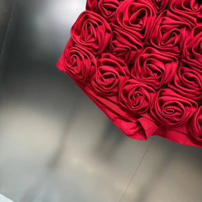 Saia Com Aplicação em rosas bordadas - Alfaiataria