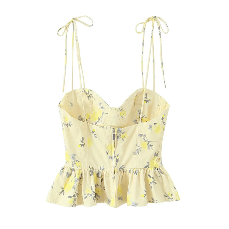 Corset Alta Costura com Estampa Floral