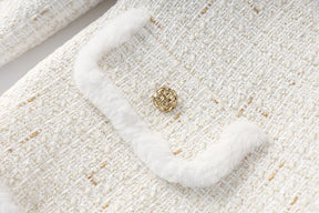 Blazer Tweed Com Cinto - Elegante