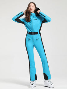 Macacão de Esqui Feminino GSOU SNOW – Peça Única, Acolchoado, Impermeável, Respirável e à Prova de Vento