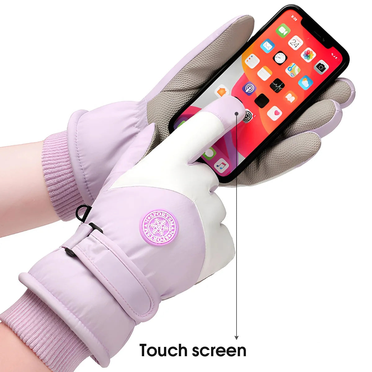 Luvas de Inverno para Esportes com Isolamento Térmico e Proteção Antiderrapante