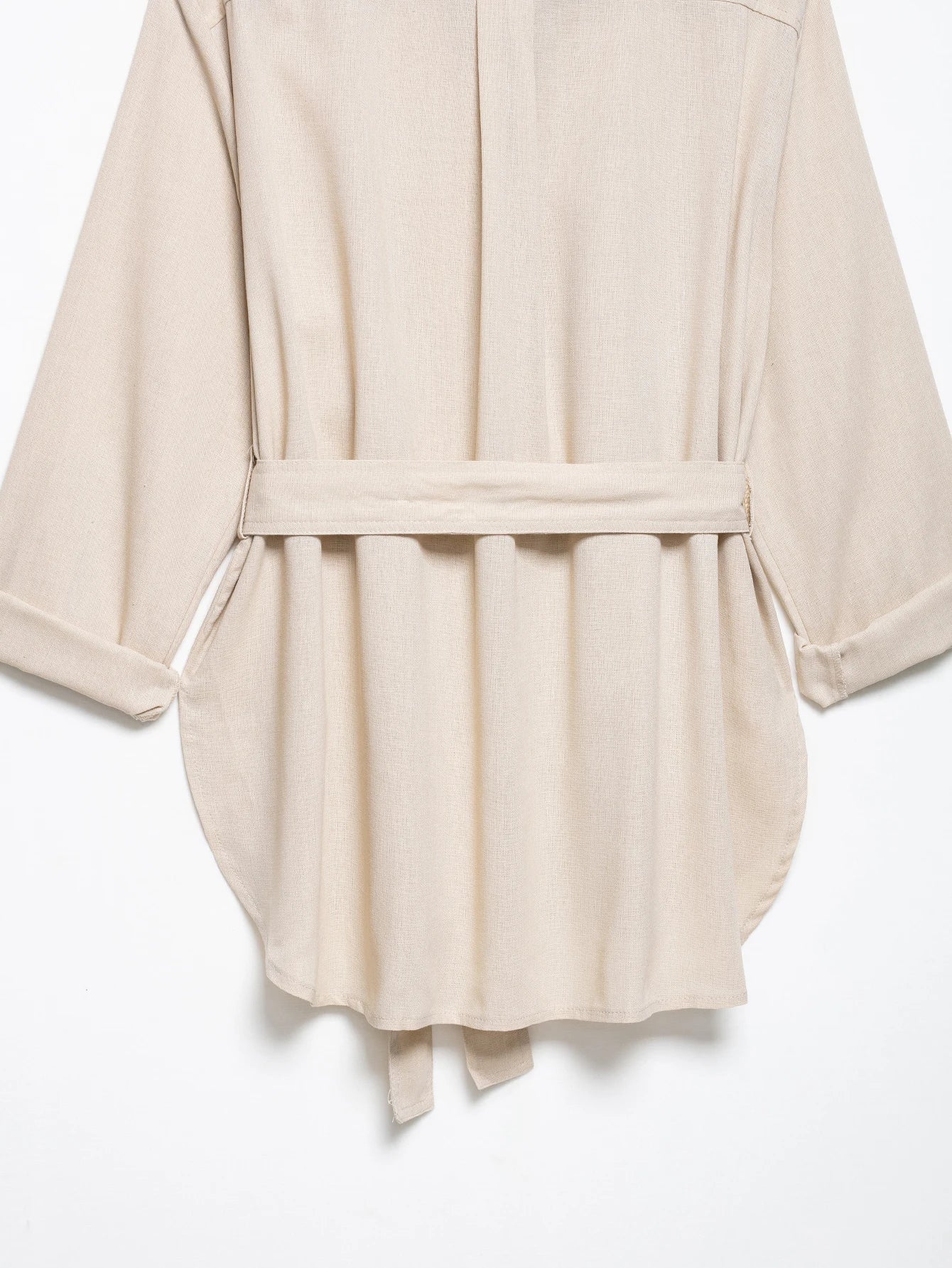 Conjunto Casual Feminino com Cinto, Camisa de Linho e Calça